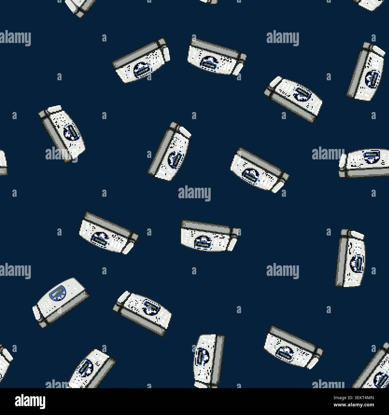 seamless pattern document fax machine cartoon vector Stock Vector