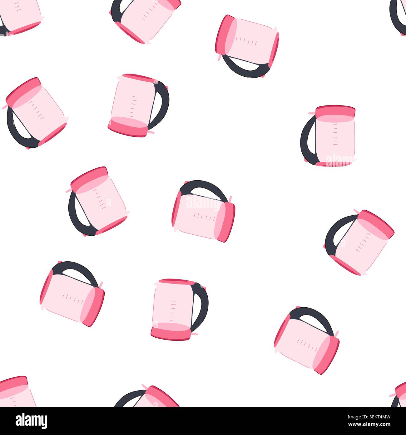 pattern appliance kettle electric cartoon vector Stock Vector
