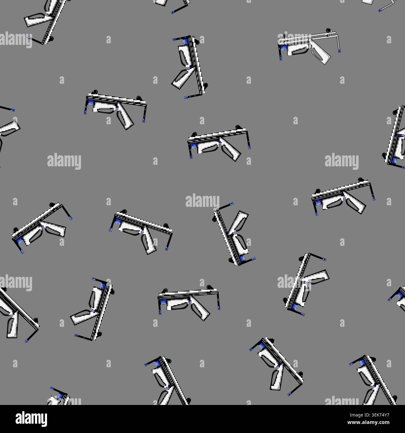 seamless pattern bariatric hospital bed cartoon vector Stock Vector