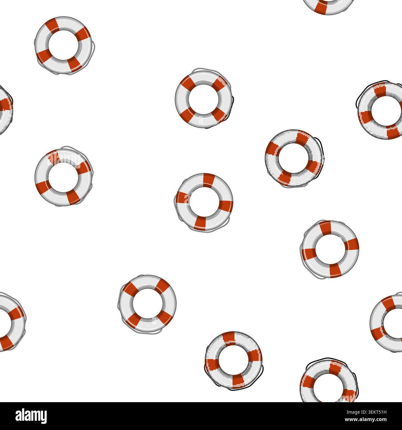 pattern lifesaver lifebuoy cartoon vector Stock Vector