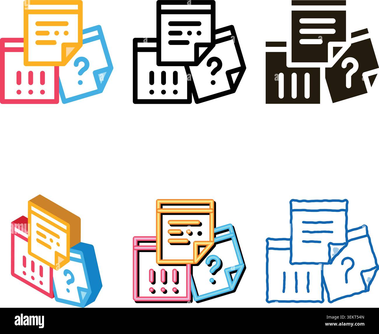 paper question and exclamatory sign agile forms vector Stock Vector