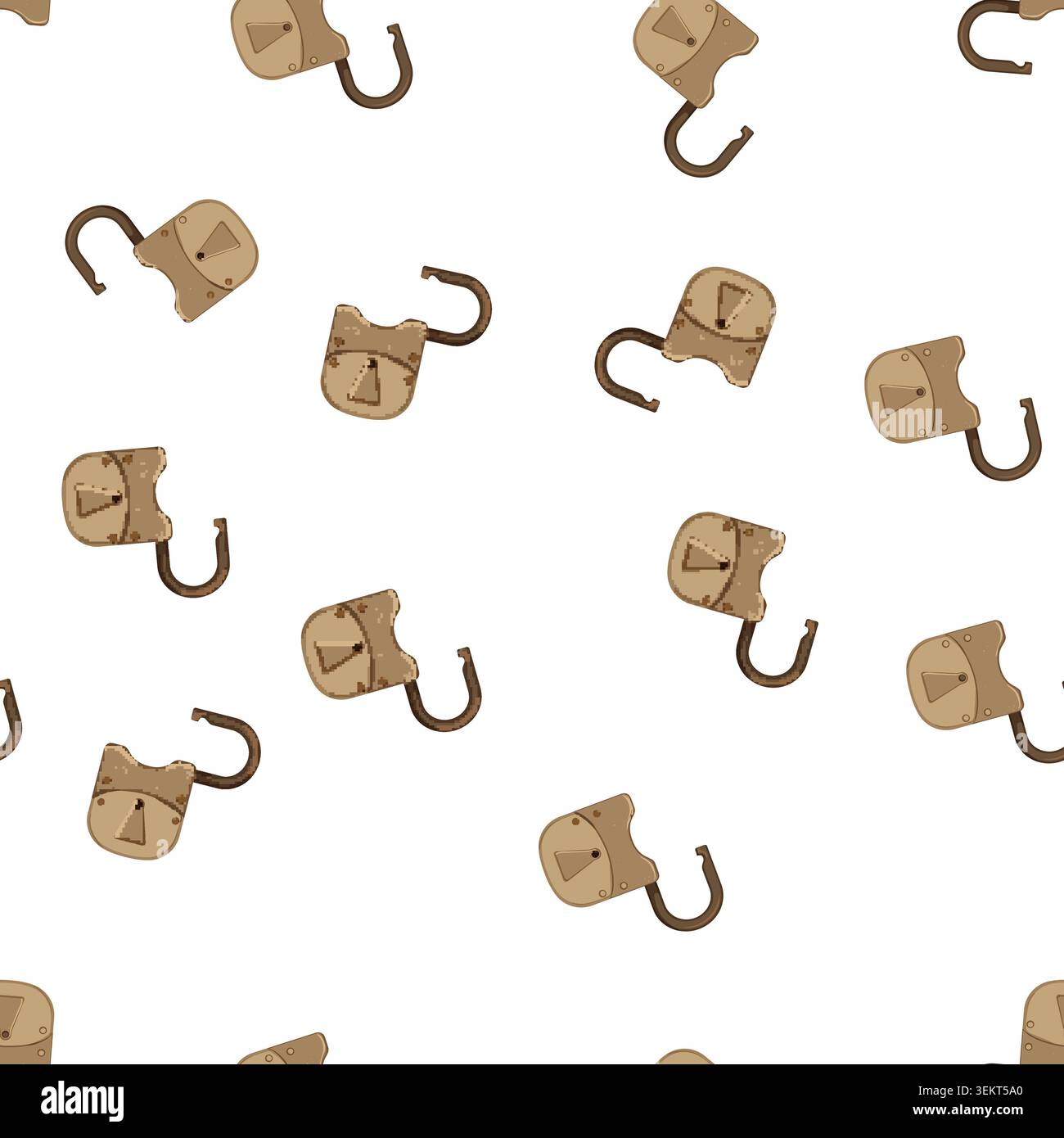 pattern old padlock vintage cartoon vector Stock Vector