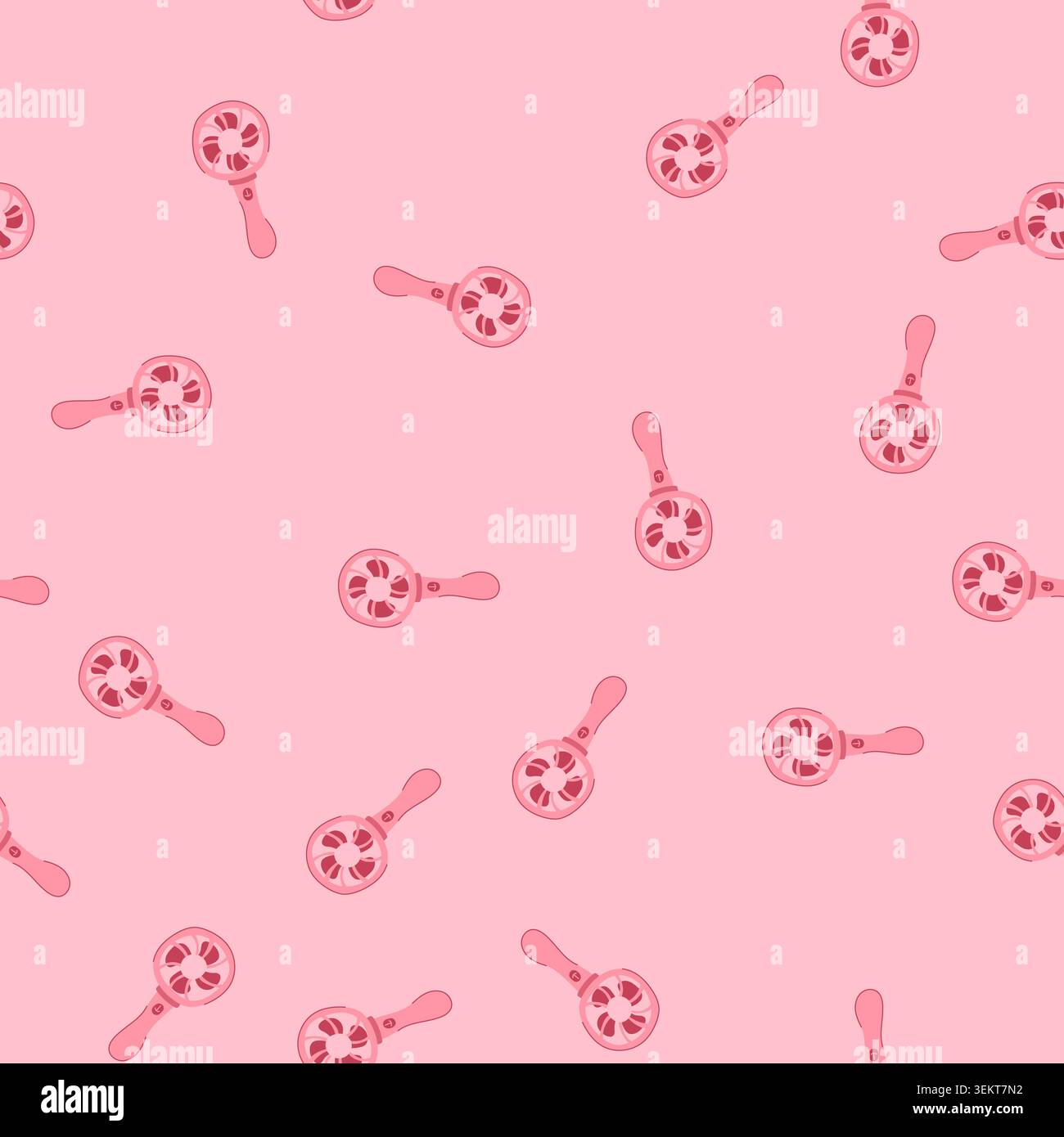seamless pattern rechargeable hand electric fan cartoon vector Stock Vector