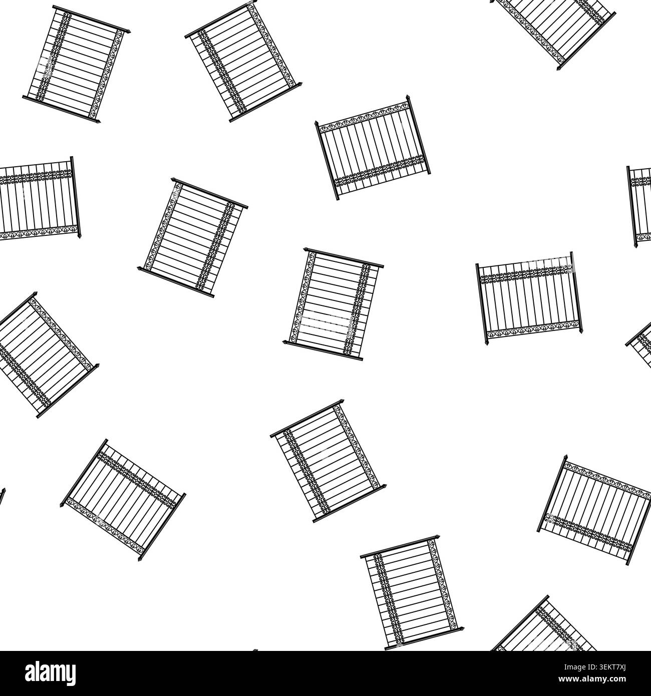 pattern railing park fence cartoon vector Stock Vector