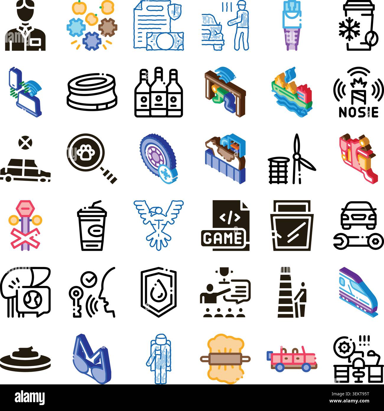 Diverse business and service icon collection depicting various concepts Stock Vector