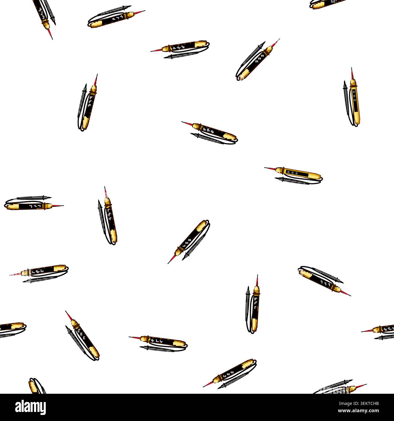 pattern Electrical voltage tester measuring safety device Stock Vector