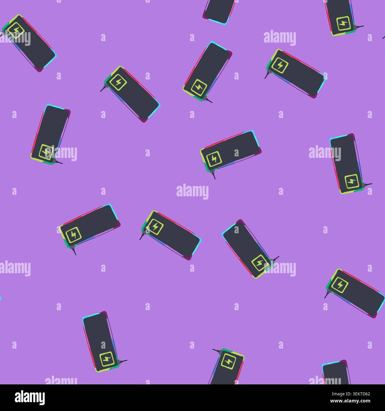 seamless pattern innovation charging mouse pad wireless cartoon vector Stock Vector