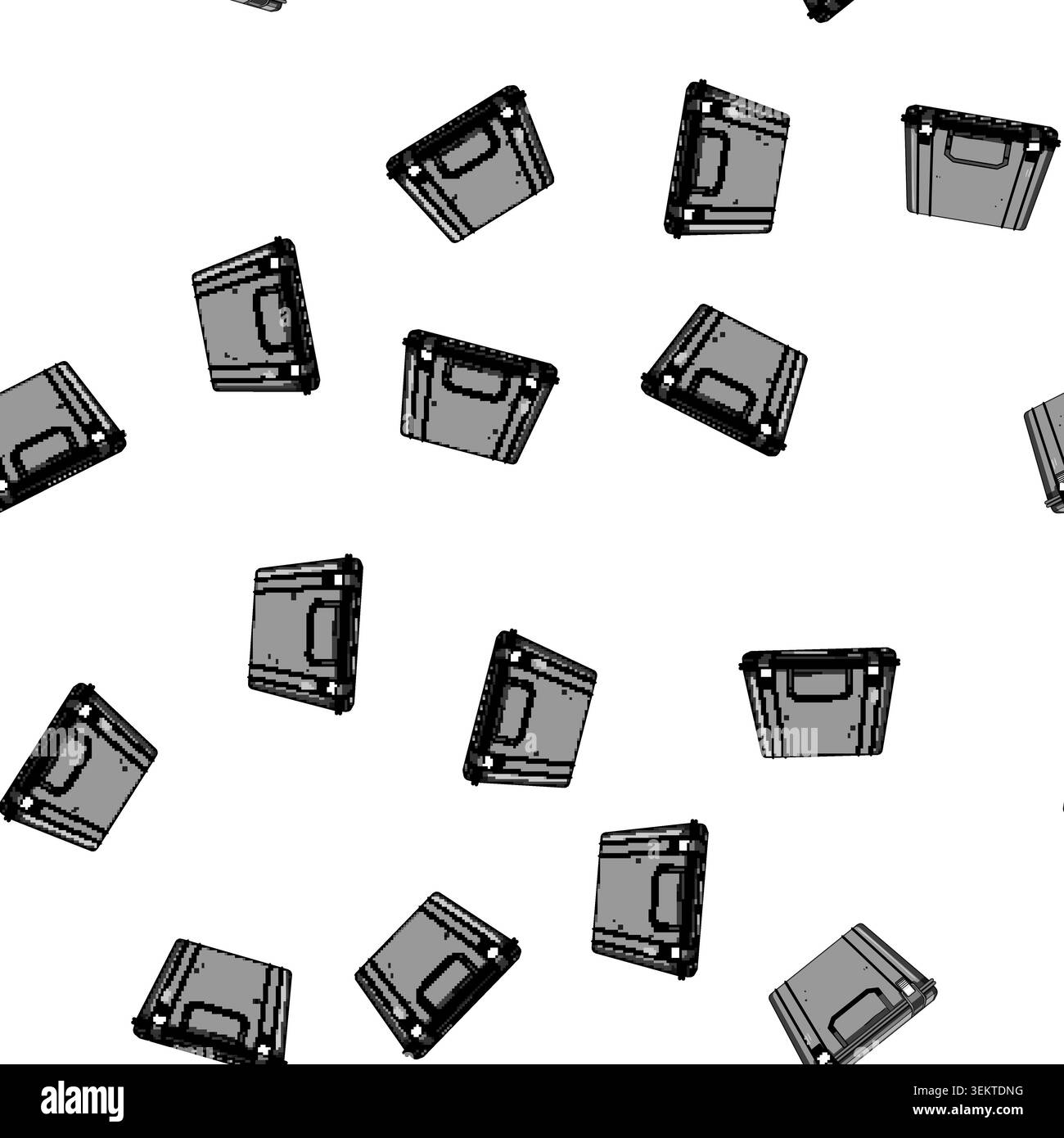 pattern Gray plastic toolbox storing tools and equipment Stock Vector
