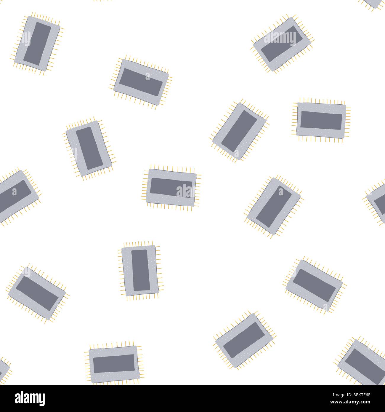 pattern semiconductor microchip cartoon vector Stock Vector