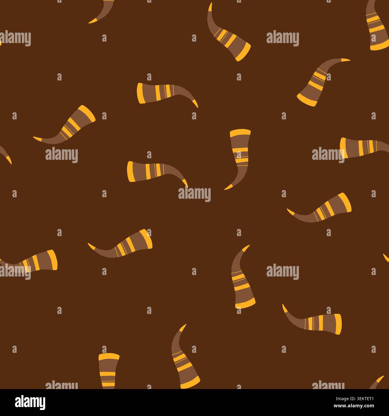 seamless pattern scandinavia viking horn cartoon vector Stock Vector