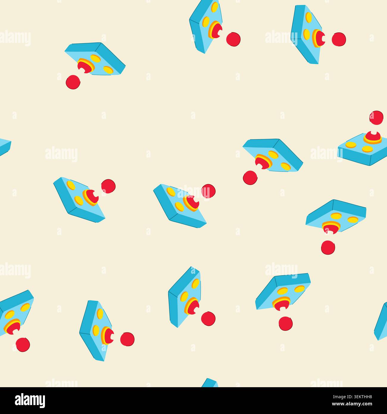 seamless pattern controller arcade joystick cartoon vector Stock Vector