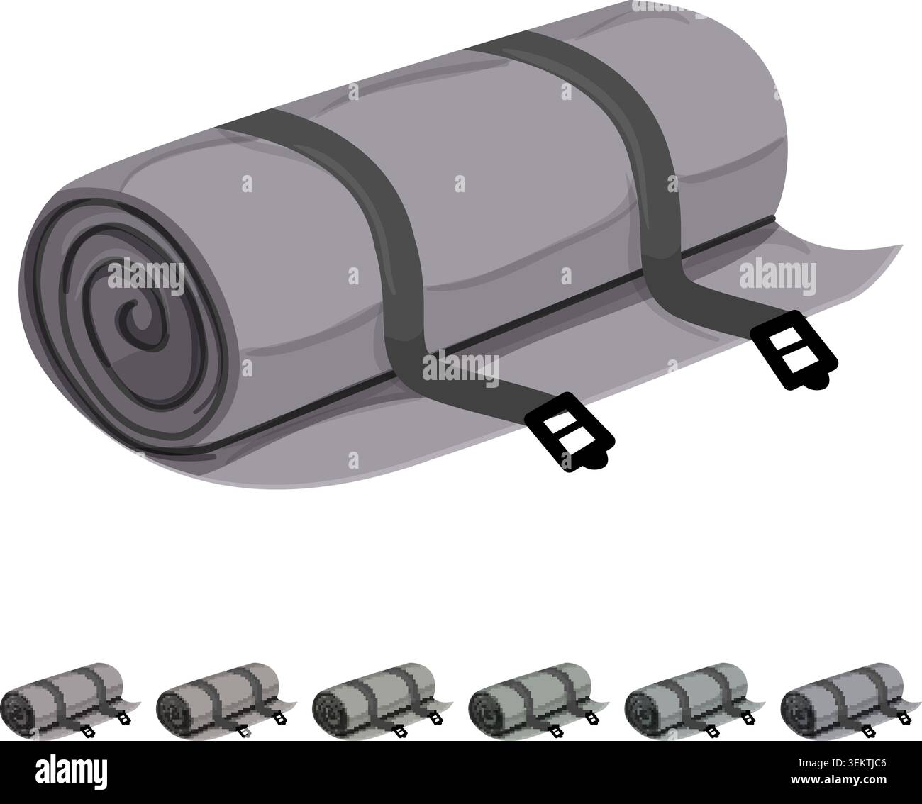 roll camp mat cartoon vector graphic Stock Vector
