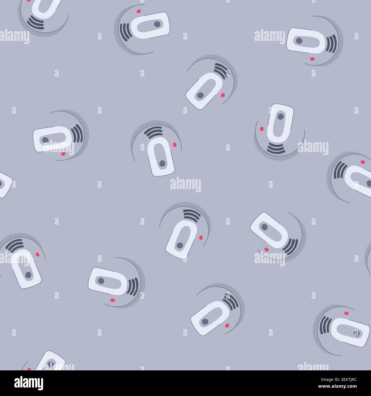 seamless pattern alarm smoke detector cartoon vector Stock Vector
