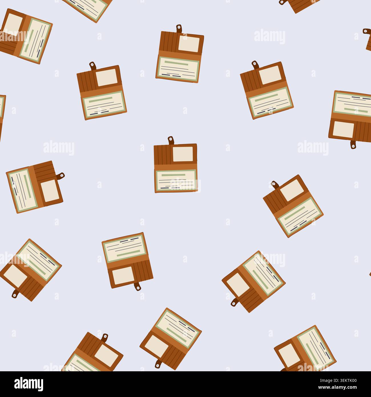 seamless pattern check checkbook cartoon vector Stock Vector
