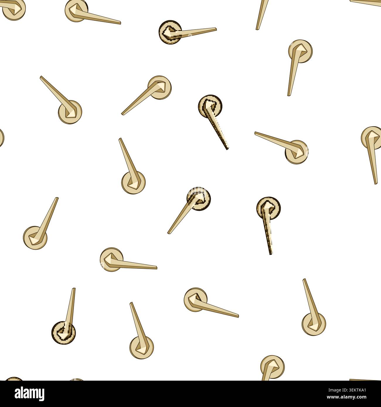 pattern Modern golden door handle with sharp design Stock Vector