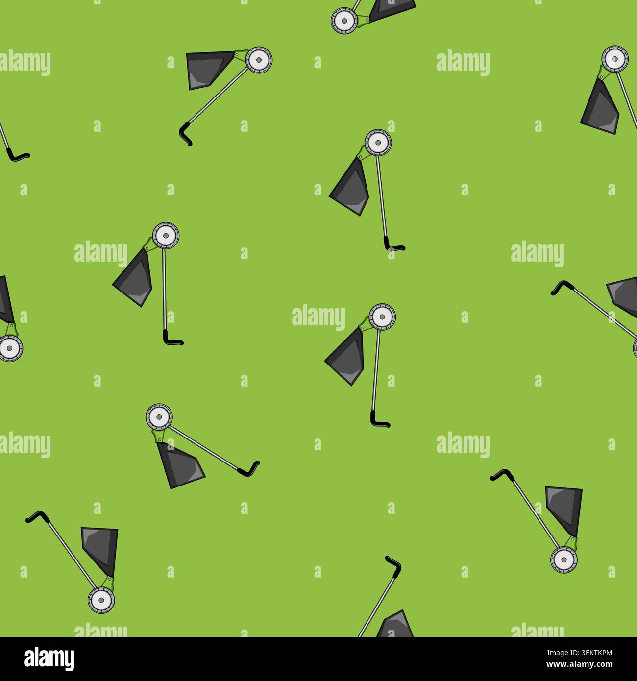 seamless pattern mow lawn mower cartoon vector Stock Vector