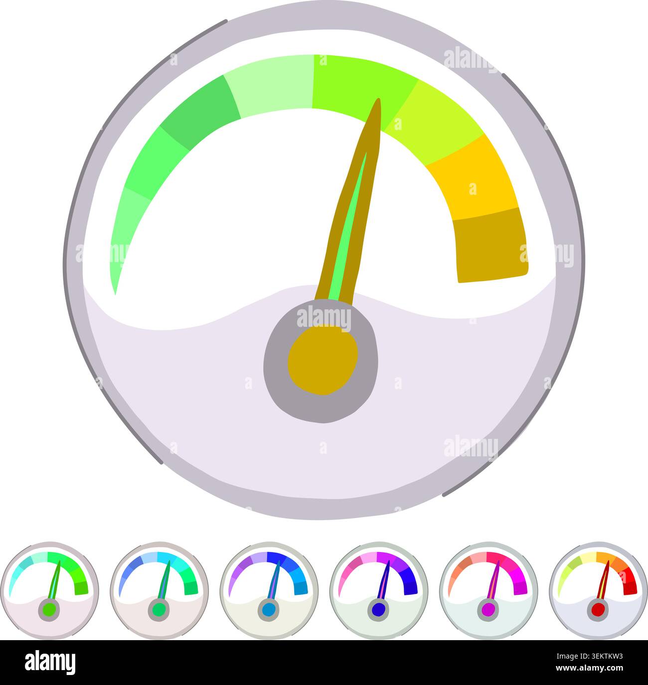 gauge speedometer vector cartoon graphic Stock Vector