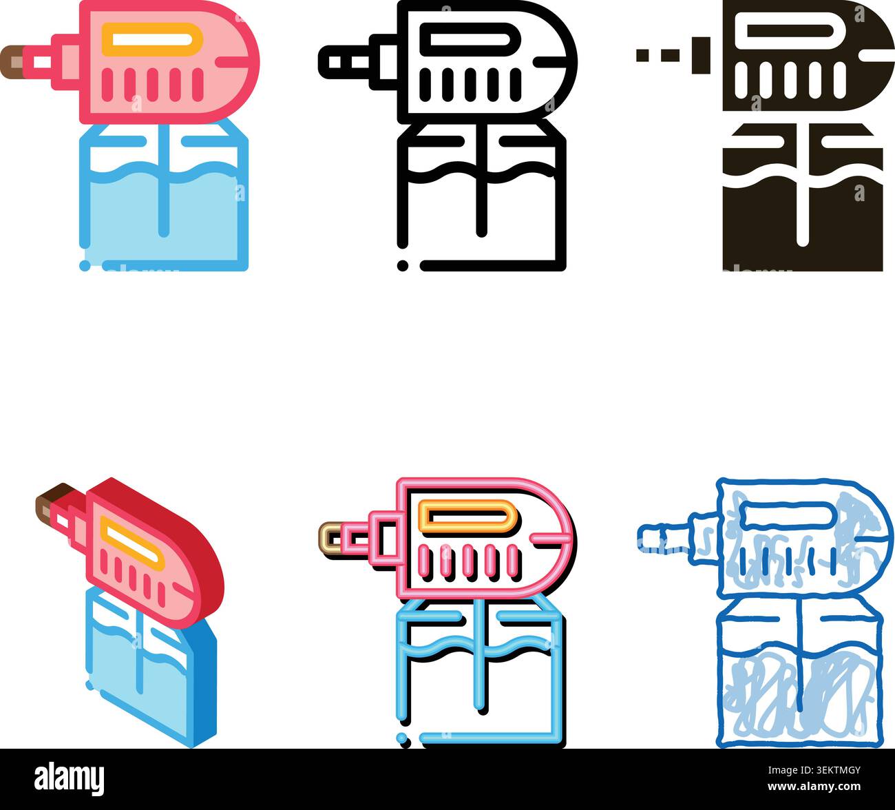 electric mosquito icon vector types outline Stock Vector