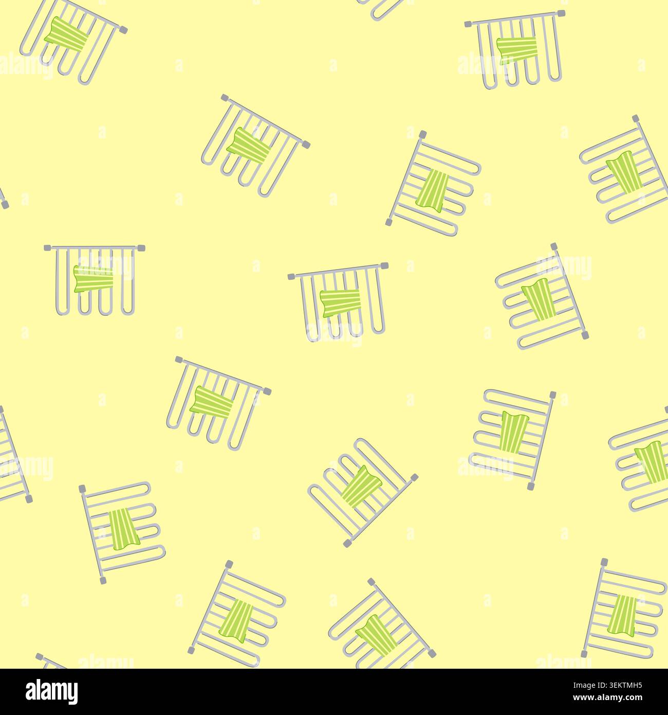 seamless pattern electric heater towel cartoon vector Stock Vector