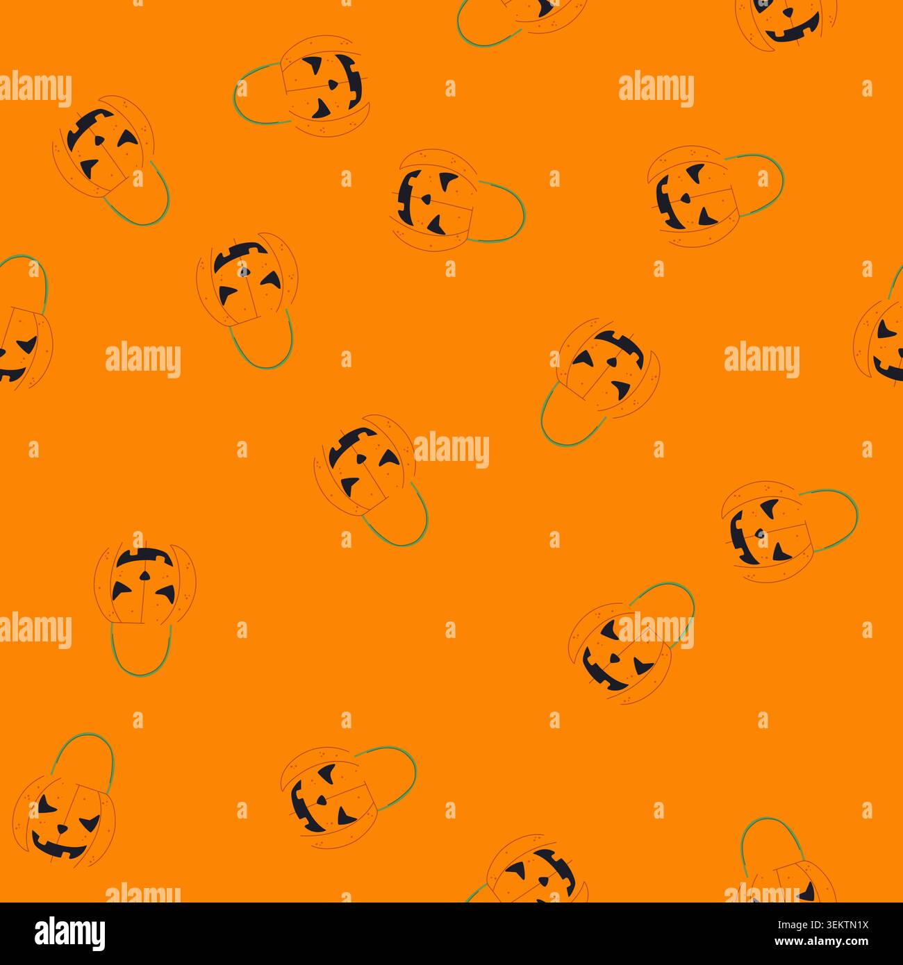 seamless pattern candy halloween bucket cartoon vector Stock Vector