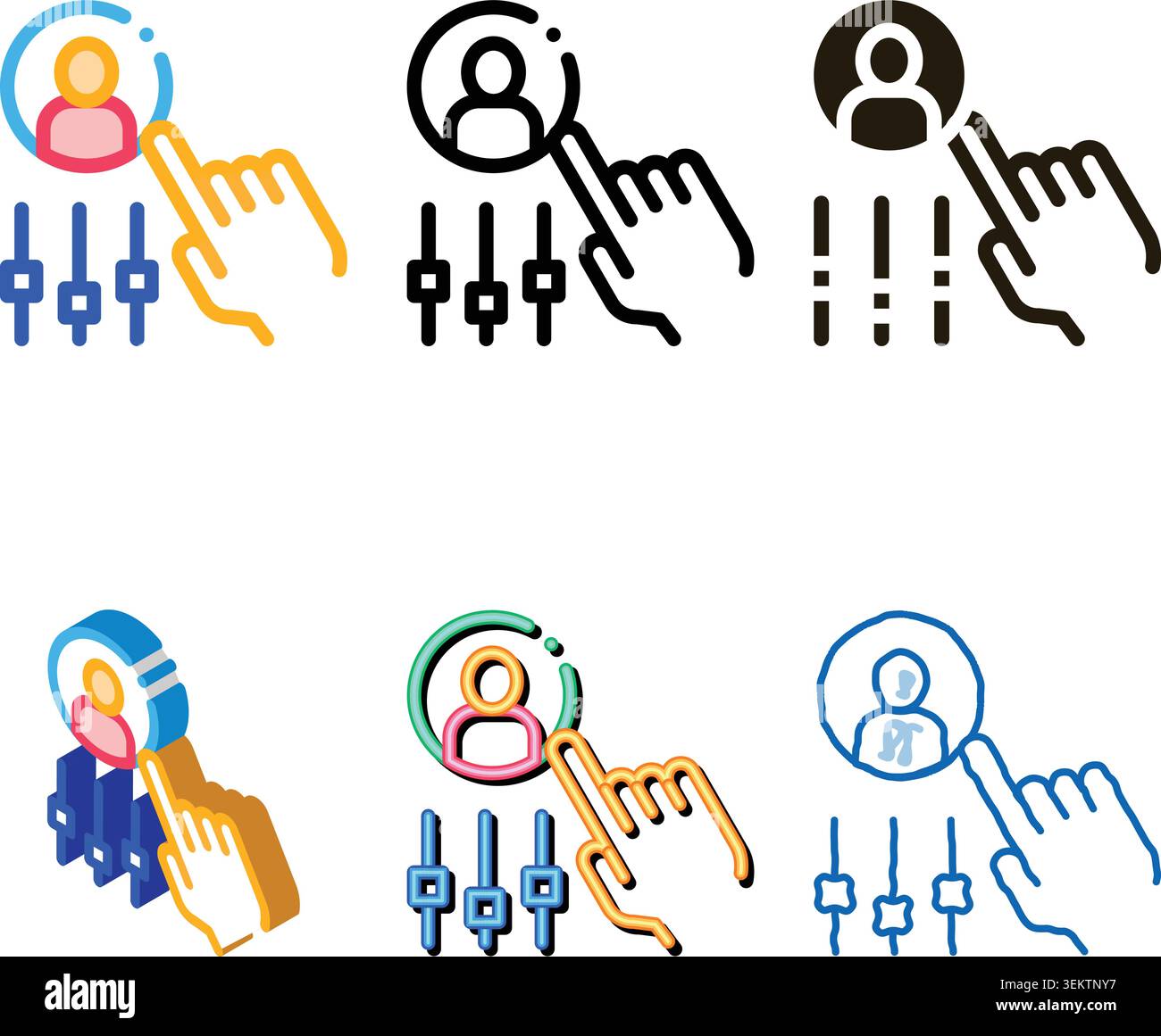 hand settings and man silhouette concepts agile vector Stock Vector