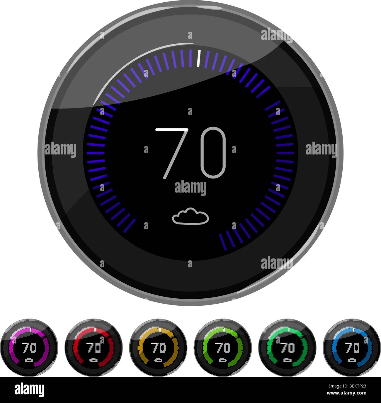 thermometer smart thermostat cartoon vector graphic Stock Vector