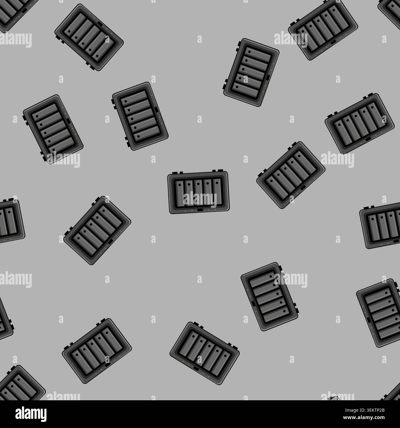 seamless pattern Network attached storage server data backup system Stock Vector