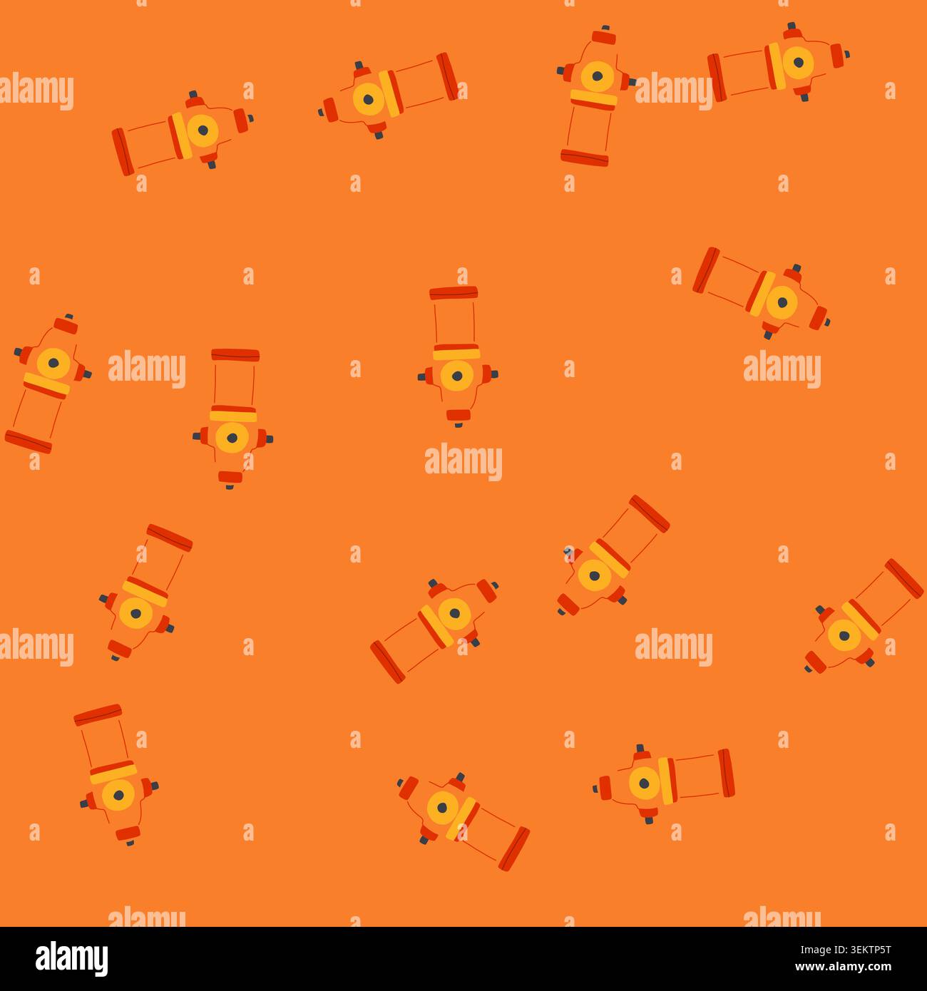 seamless pattern water fire hydrant cartoon vector Stock Vector