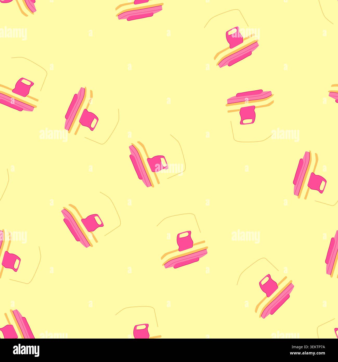 seamless pattern apple lunch box cartoon vector Stock Vector