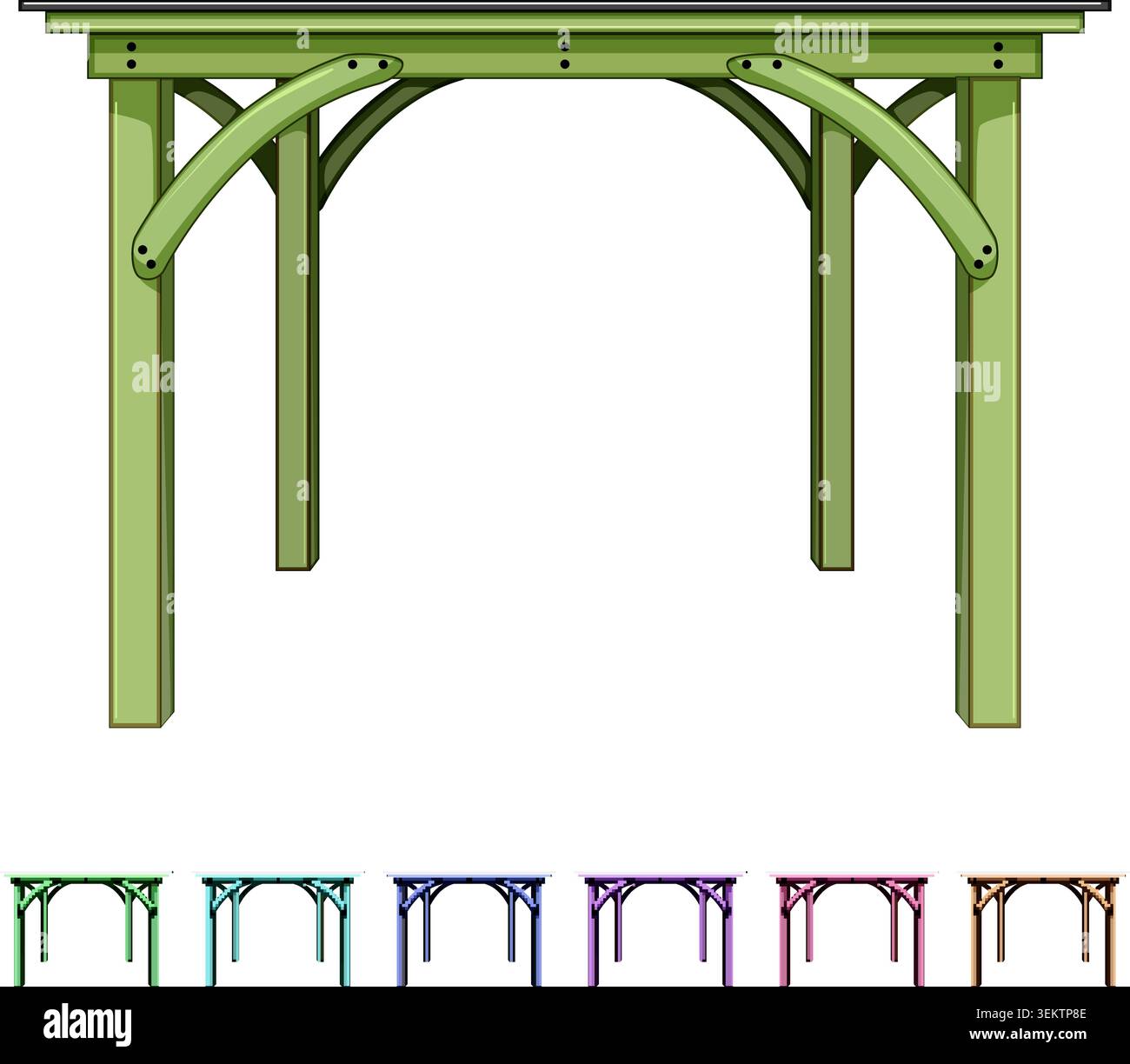 architecture pergola patio cartoon vector graphic Stock Vector