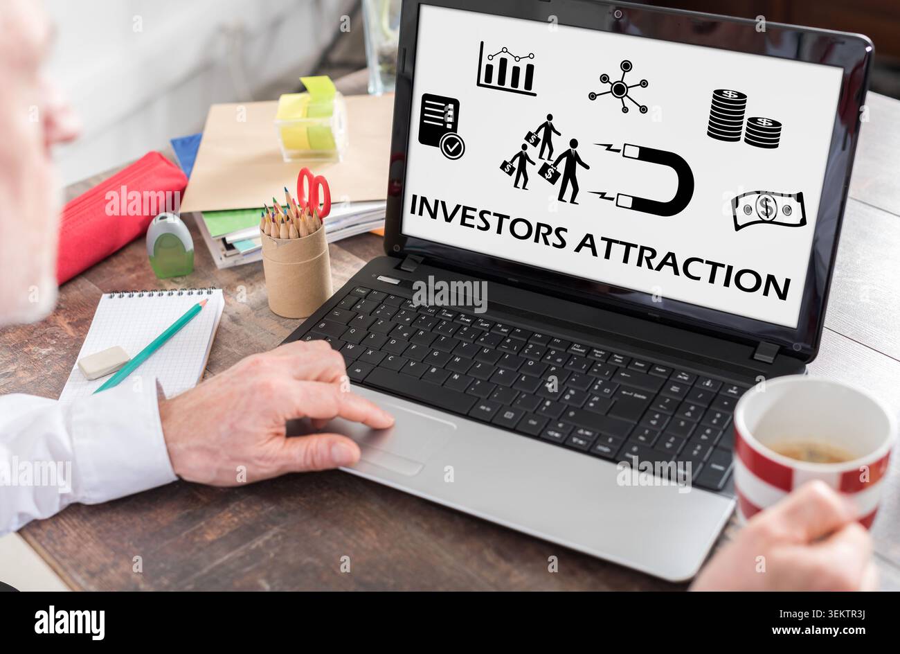 Investors attraction concept shown on a laptop screen Stock Photo