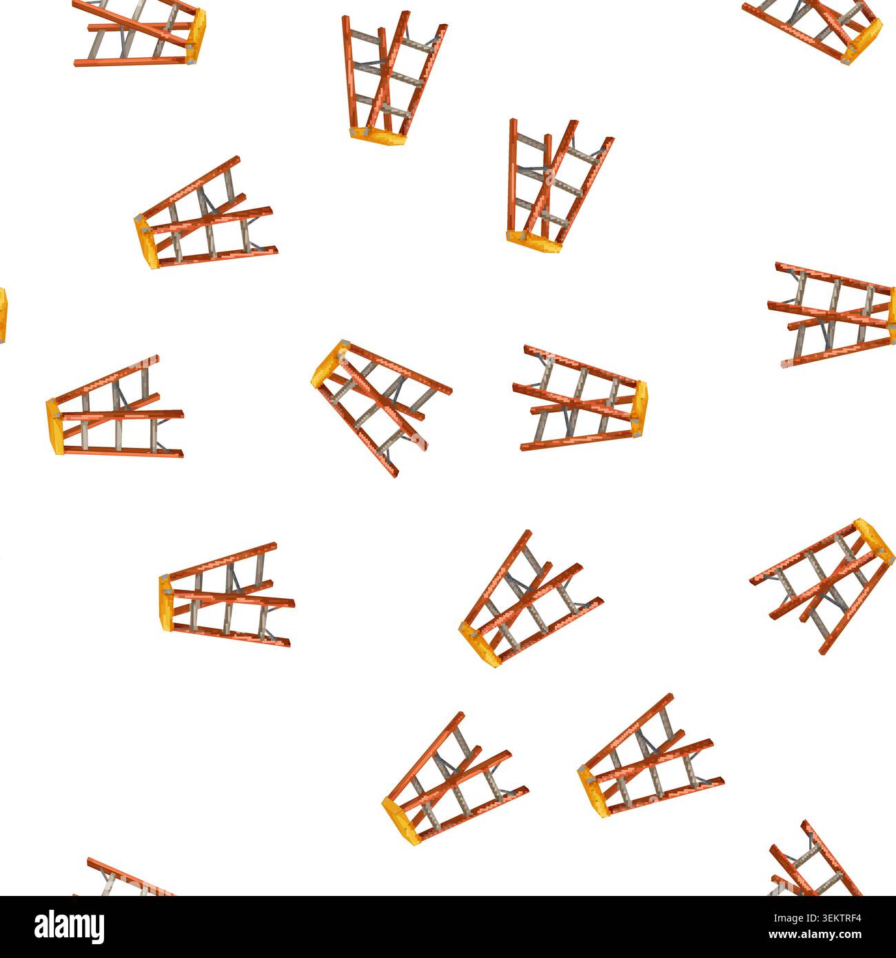 pattern foot step ladder safety cartoon vector Stock Vector