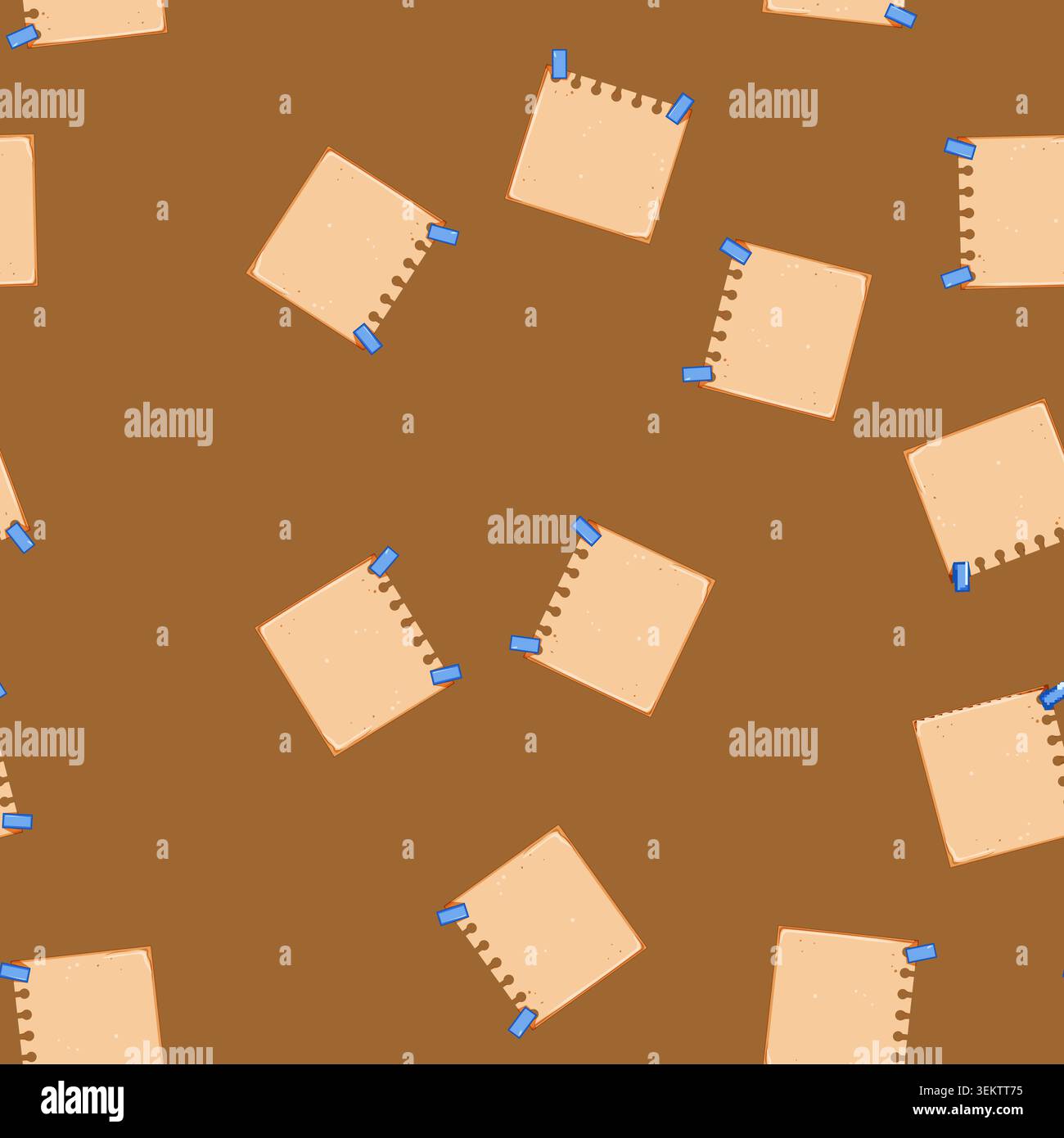 seamless pattern memo pinned paper notes cartoon vector Stock Vector