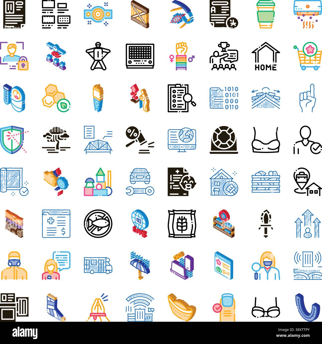 Diverse modern concepts icon set digital design Stock Vector