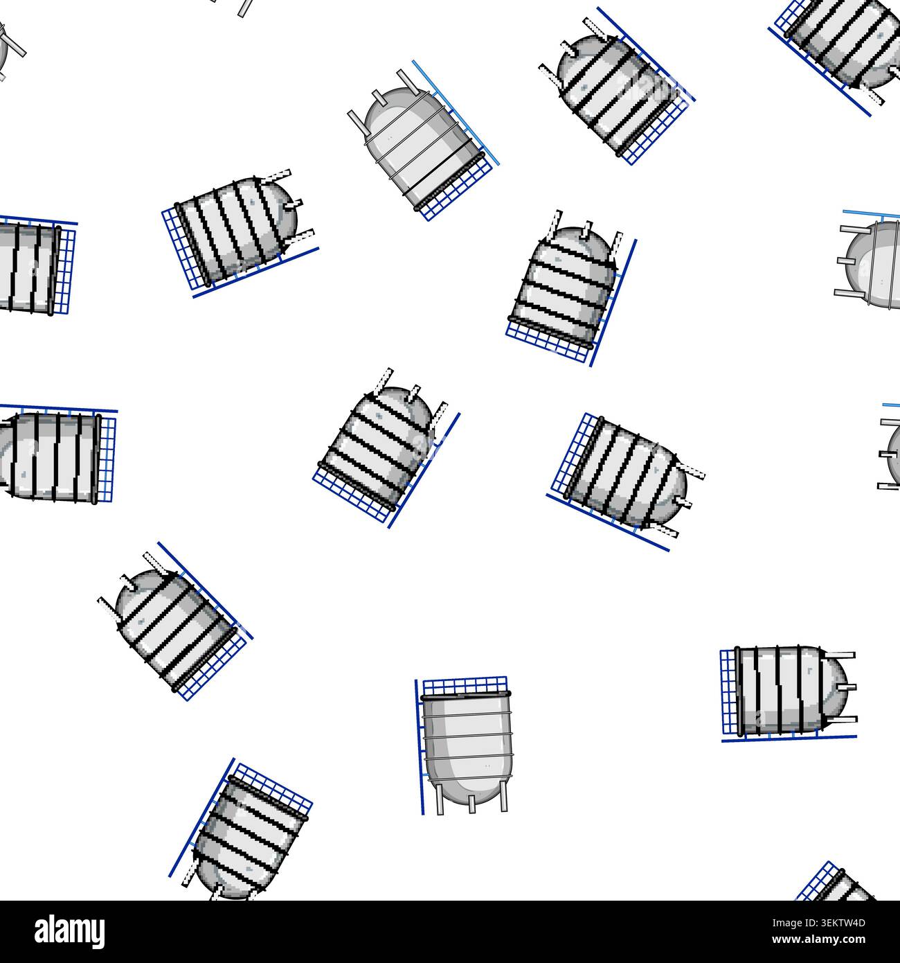 pattern inventory oil tank storage cartoon vector Stock Vector