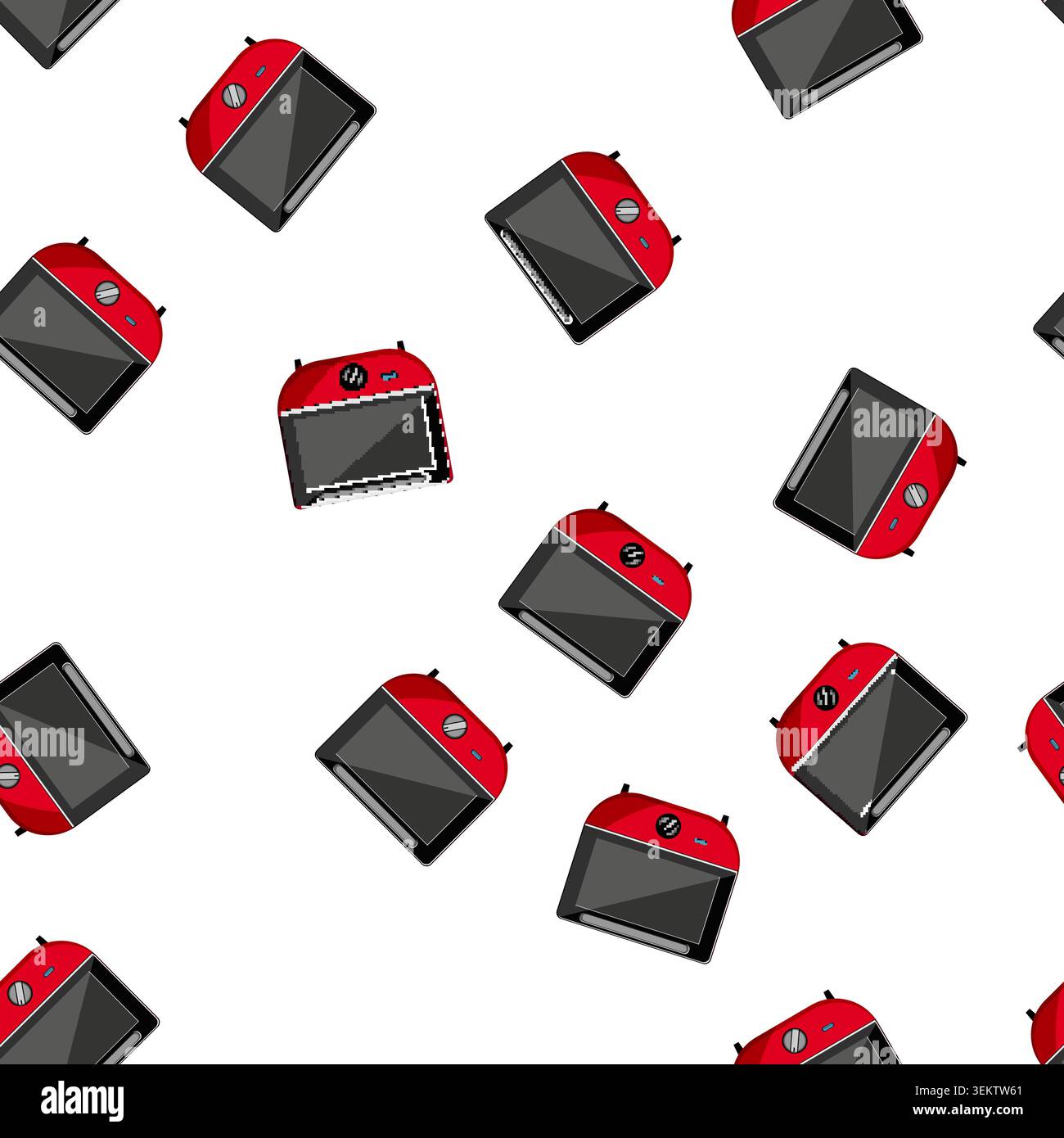pattern floor oven kitchen cartoon vector Stock Vector