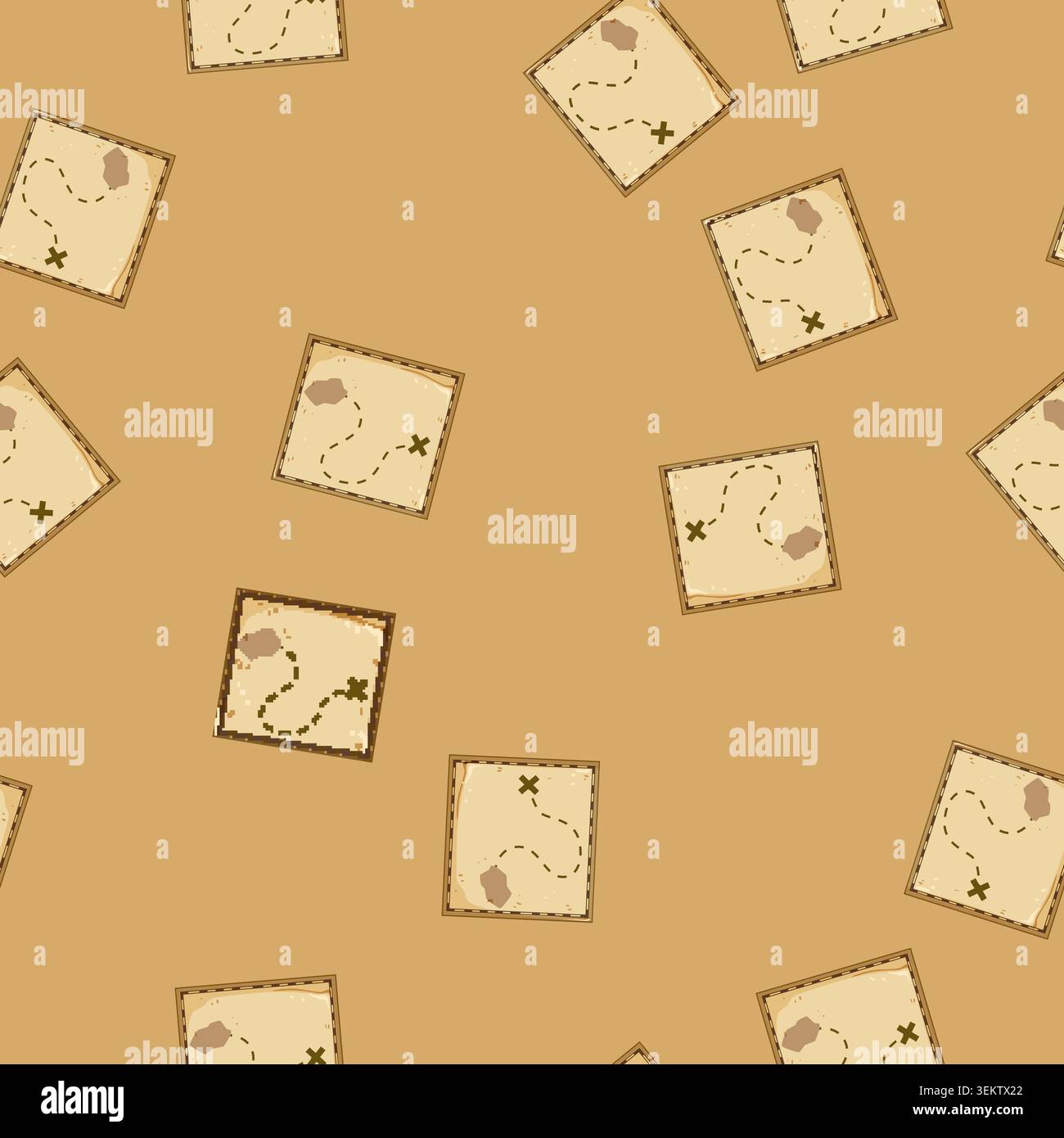 seamless pattern bearings nautical map cartoon vector Stock Vector