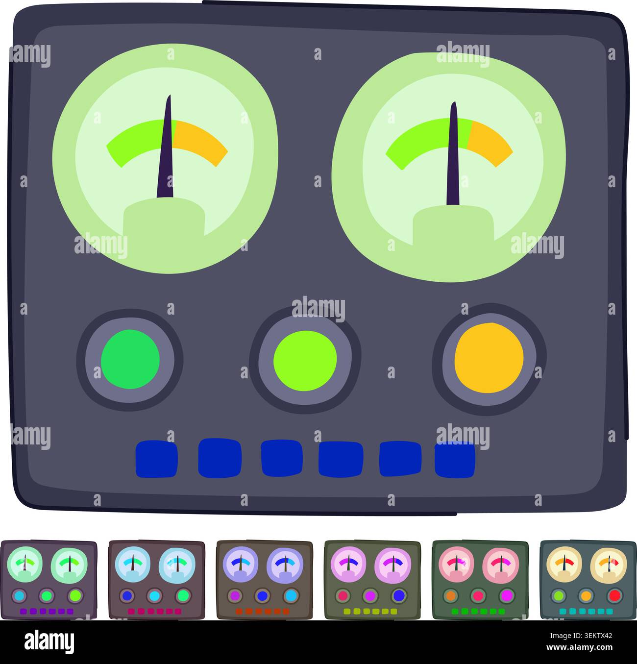 analog retro control panel vector cartoon graphic Stock Vector