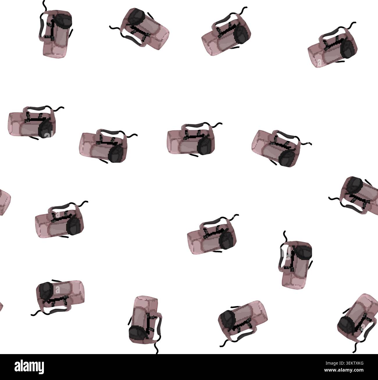 pattern mountain backpack camp cartoon vector Stock Vector