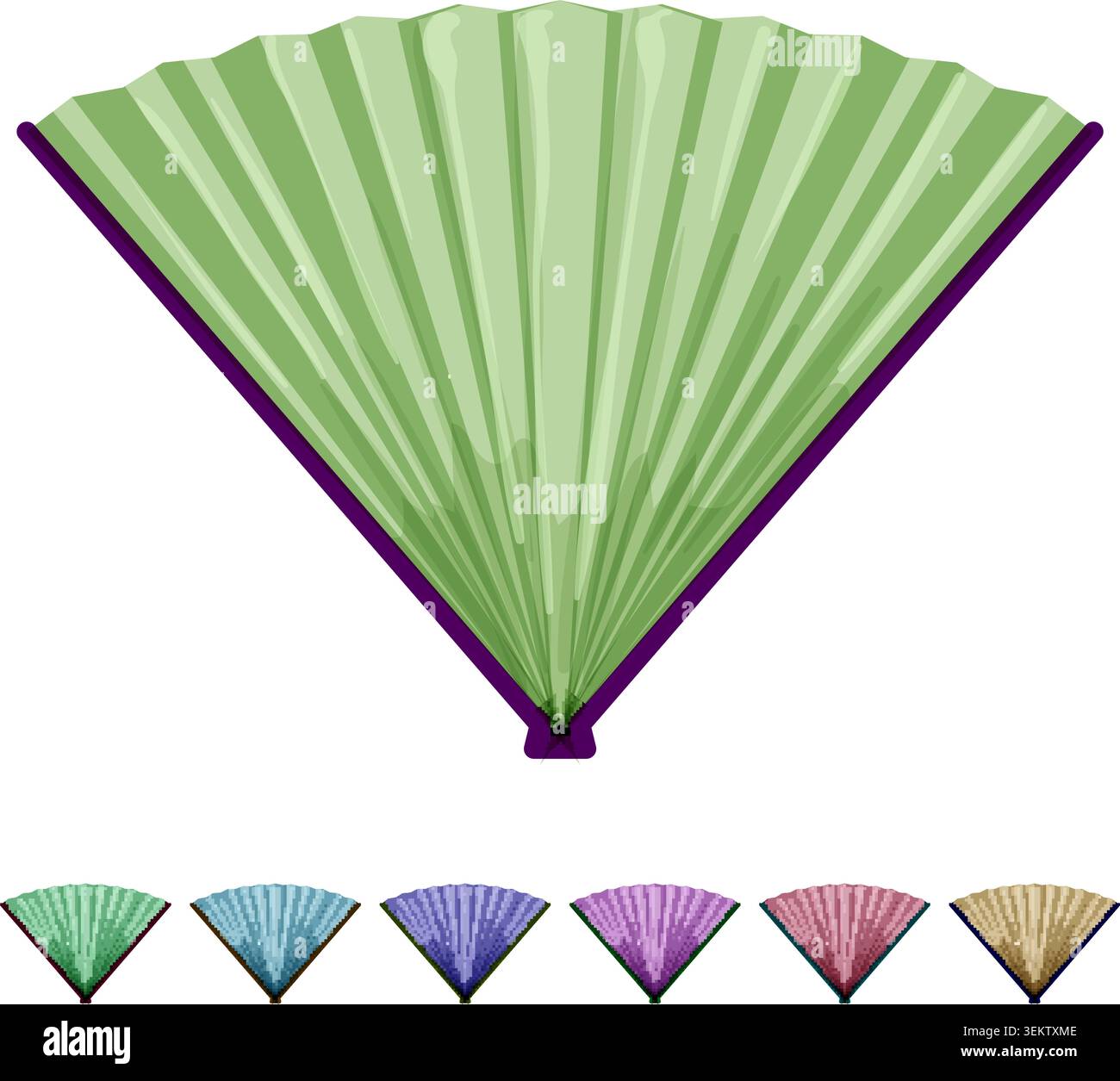 folding fan cartoon vector graphic Stock Vector