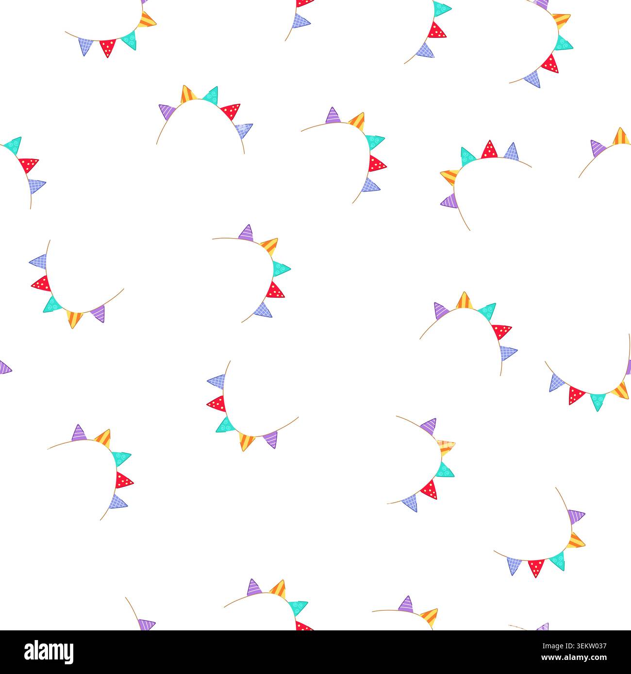 pattern triangle birthday flags cartoon vector Stock Vector