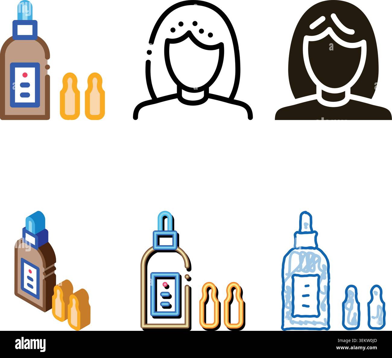 bottle capsules icon vector outline variety Stock Vector