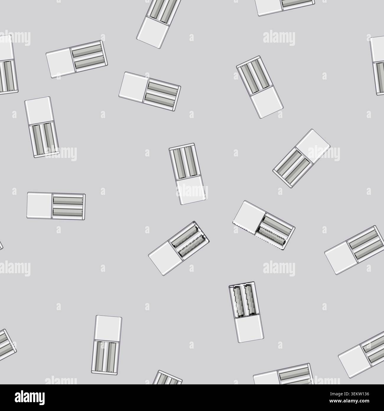 seamless pattern charge aa battery charger cartoon vector Stock Vector