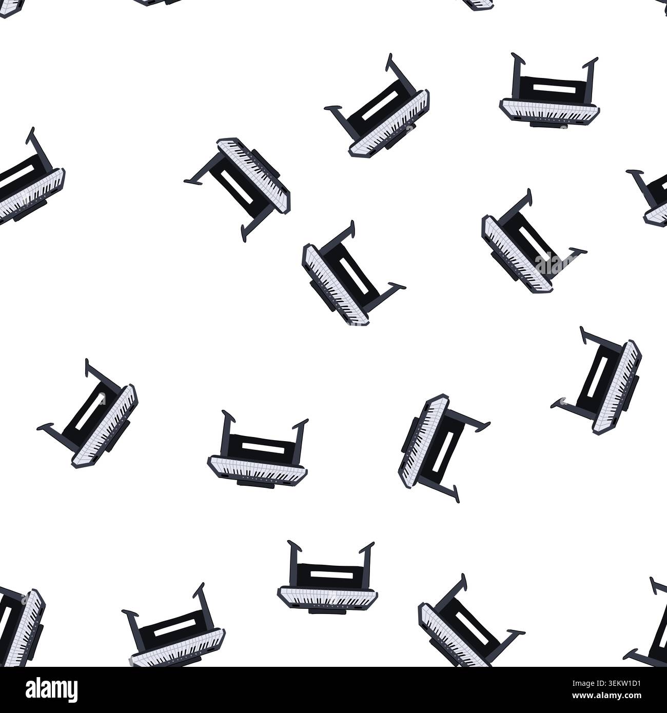 pattern recital piano cartoon vector Stock Vector