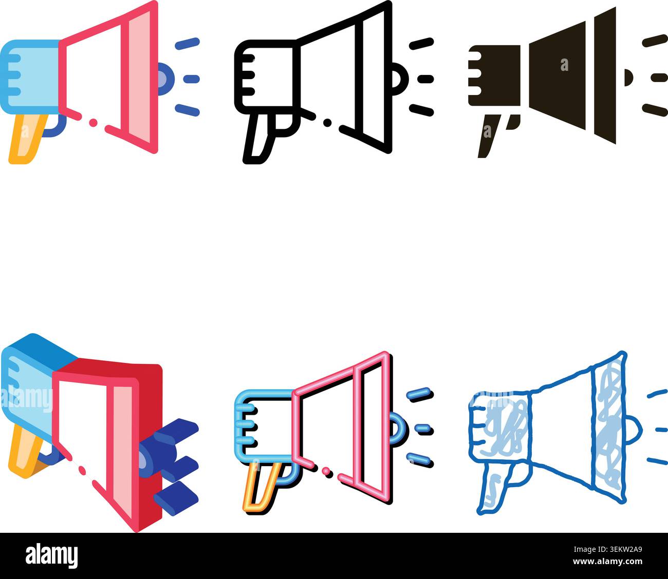 loudspeaker megaphone agile element vector icon clean Stock Vector