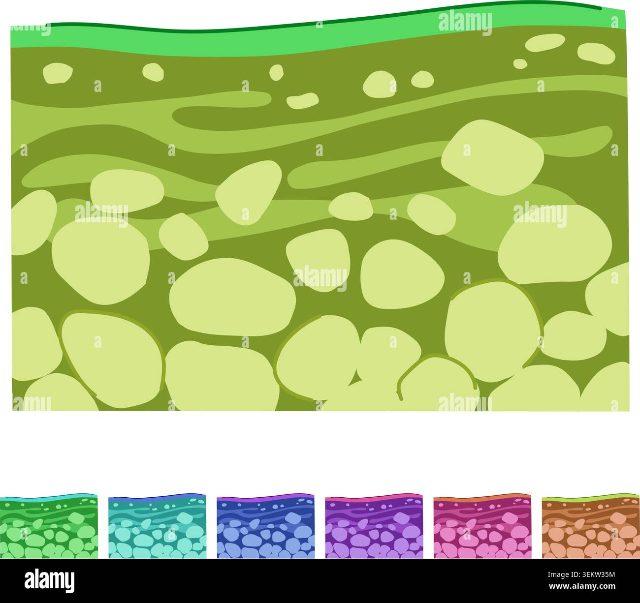 Soil layers cross section with ground structure graphic Stock Vector
