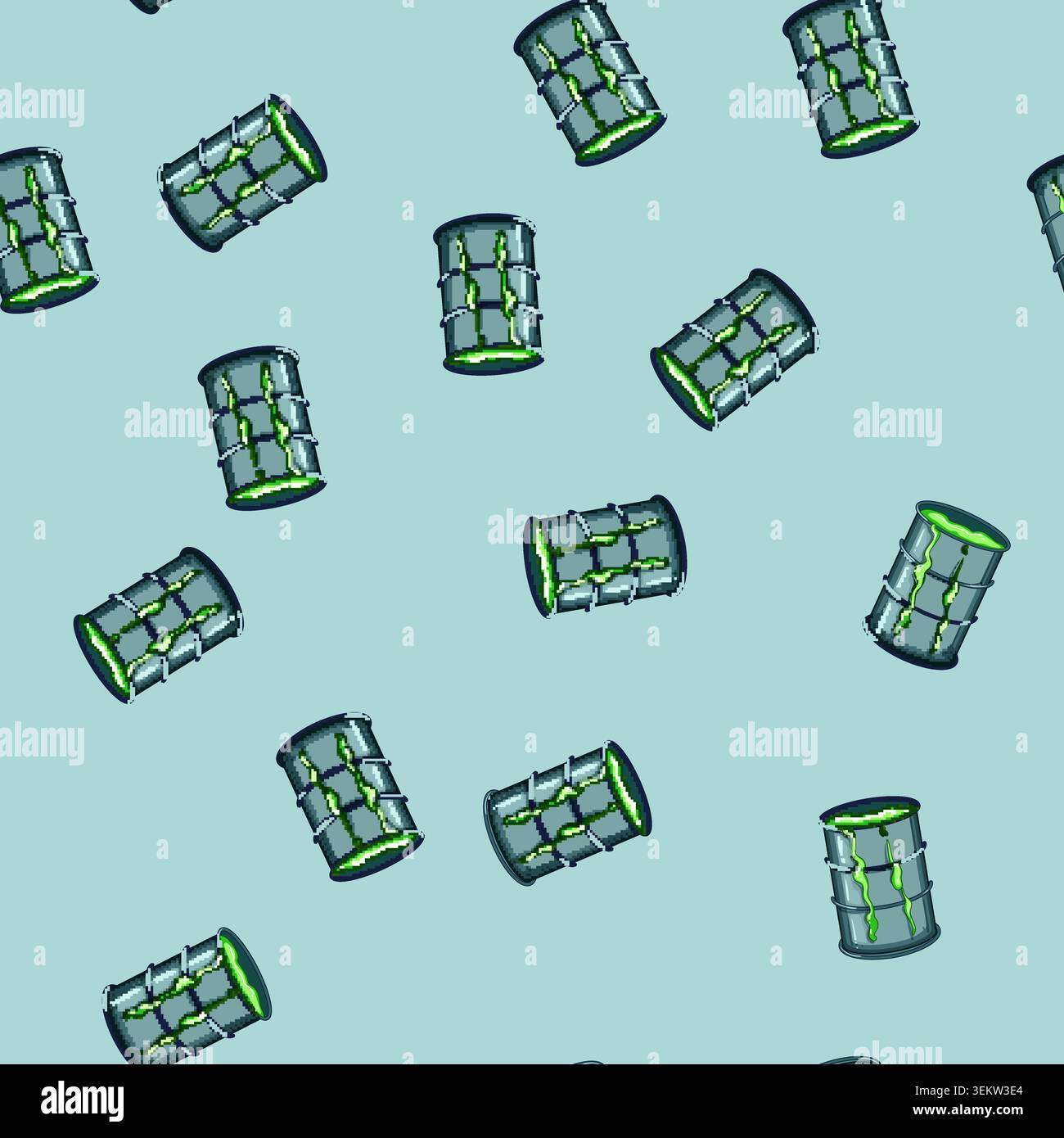 seamless pattern storage hazard chemical waste cartoon vector Stock Vector