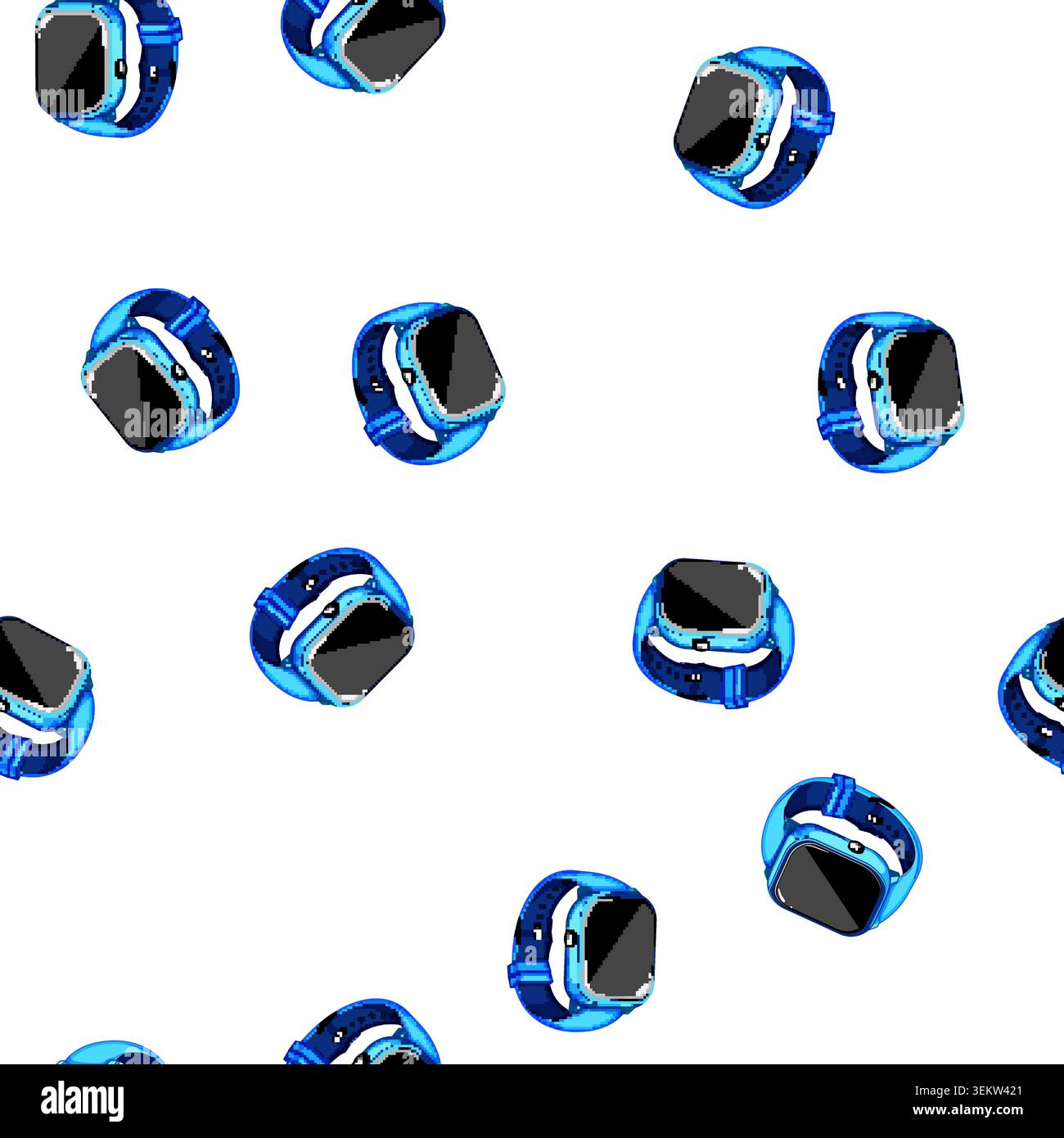 pattern clock kid watch time cartoon vector Stock Vector