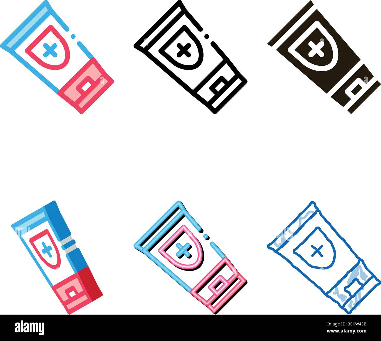 cream package icon vector minimal outline Stock Vector