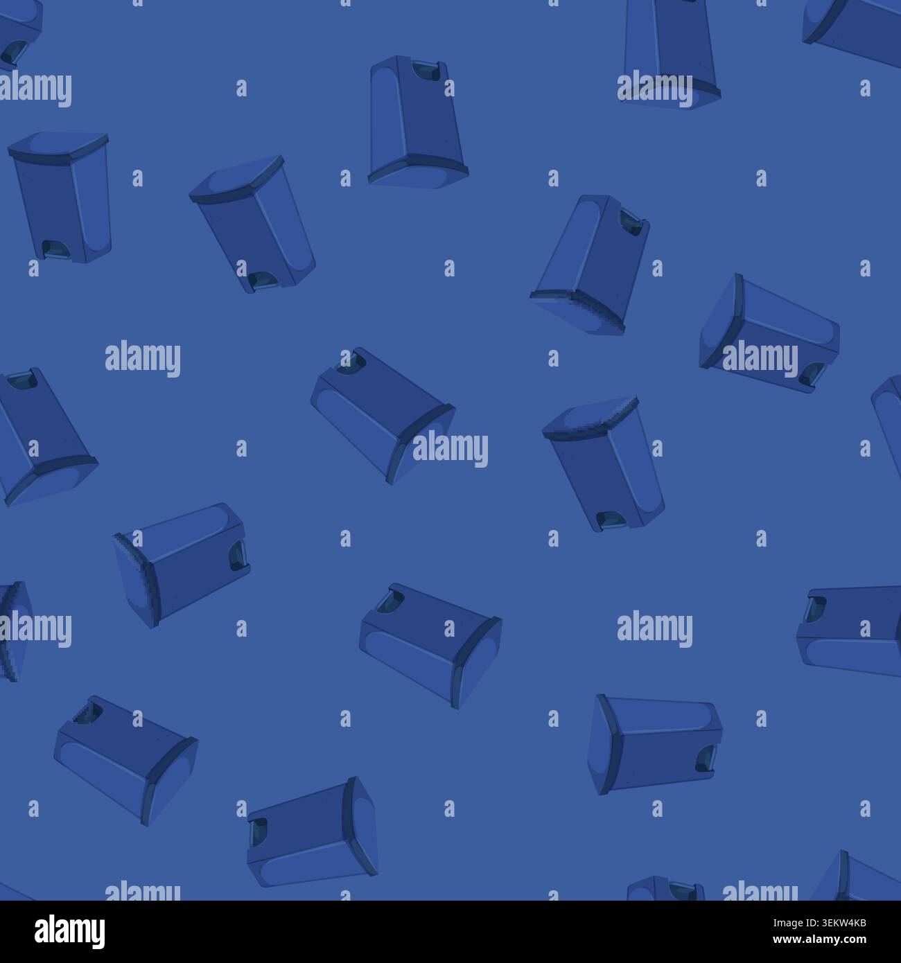 seamless pattern container trash bin garbage cartoon vector Stock Vector